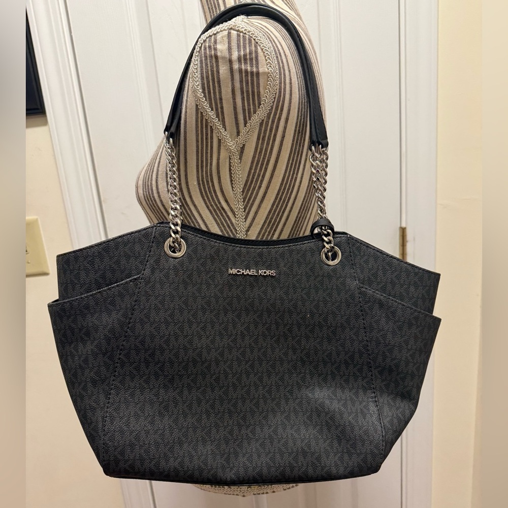 Michael Kors Charcoal Gray Black Tote Bag